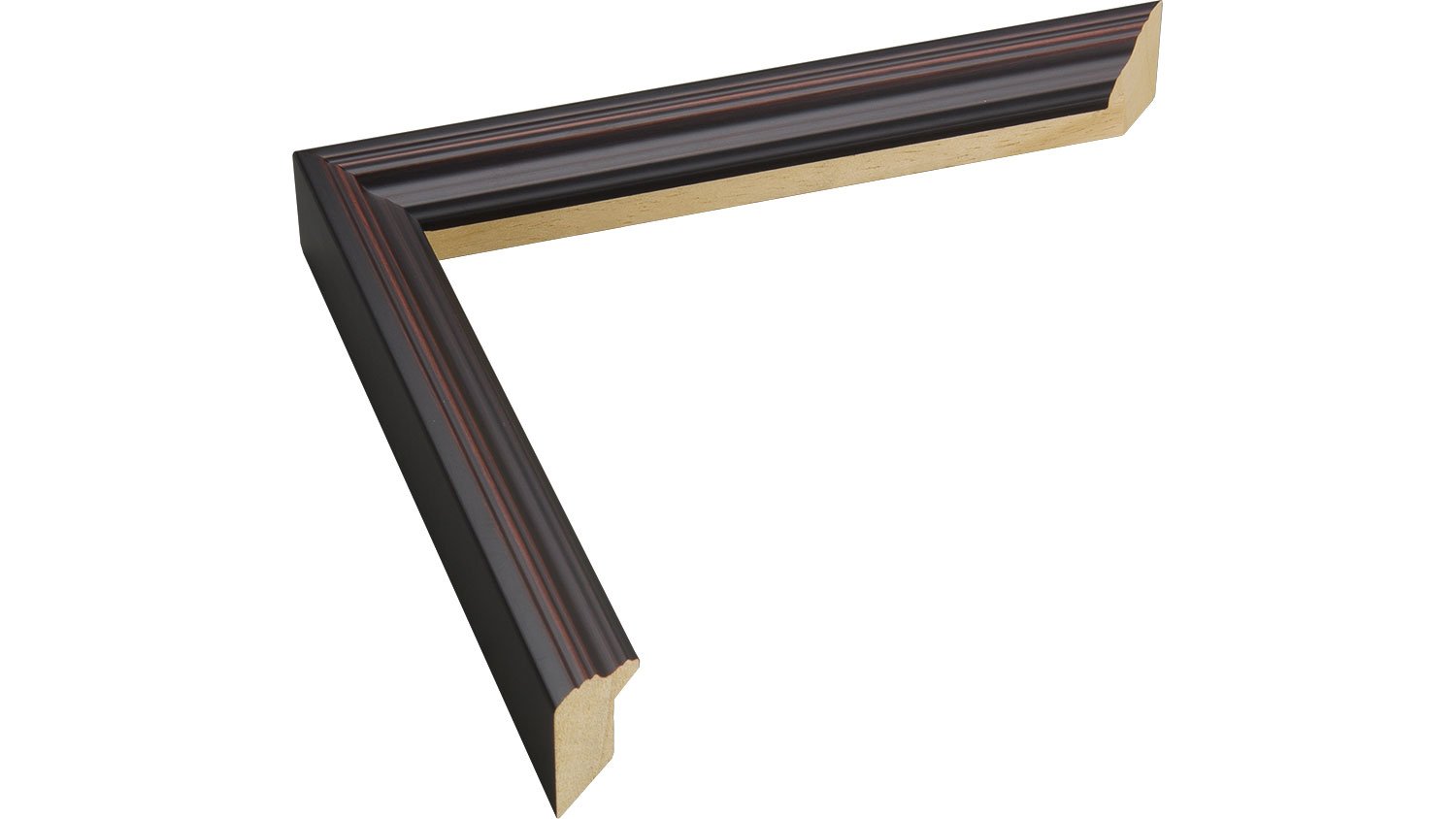 Naked frame corner sample, burgundy lacquer with red pinstripe