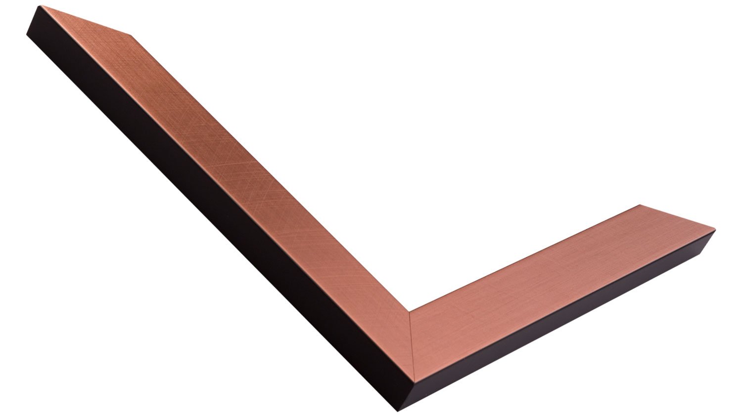Naked frame corner sample, brushed bronze finish