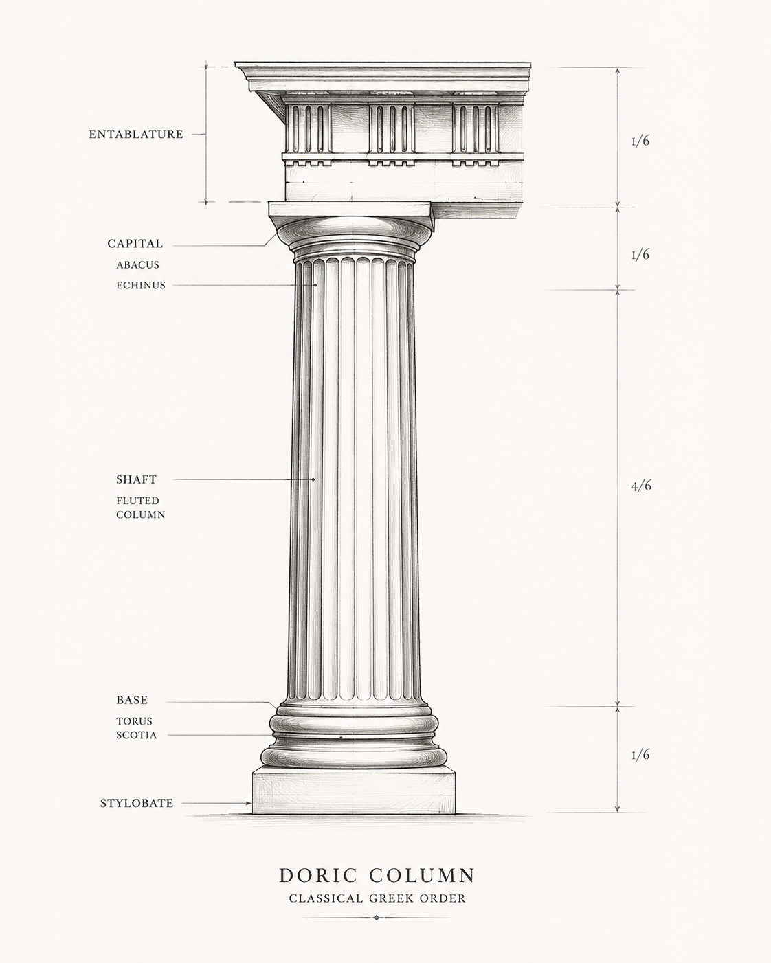 Doric column at Paestum, near Salerno