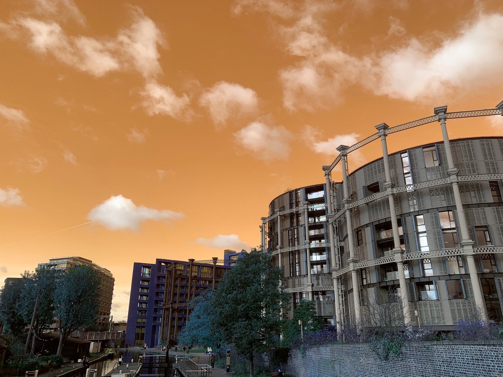 Gasworks, King's Cross, dusk study