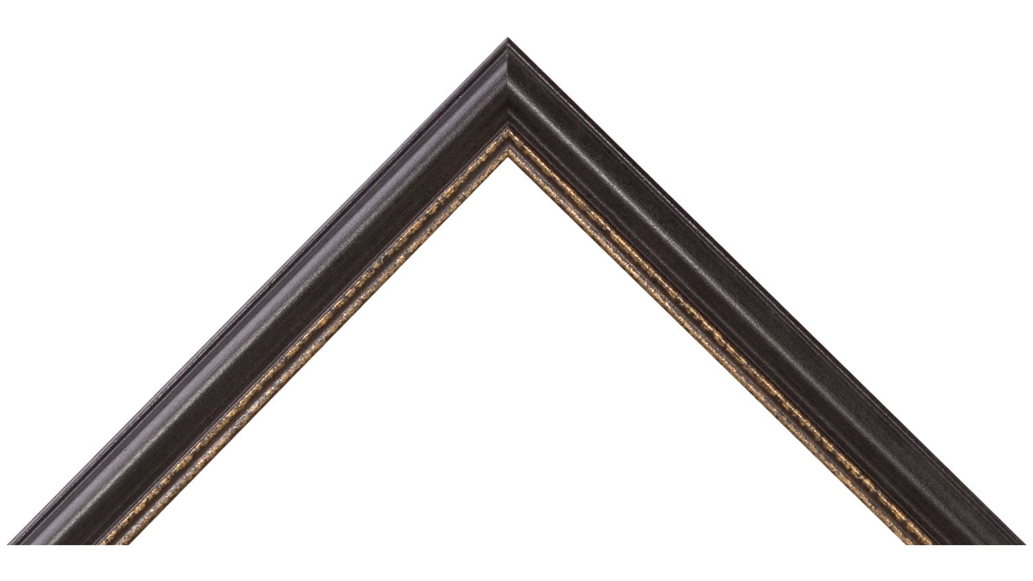 Espresso, Gold Trim frame moulding, corner sample