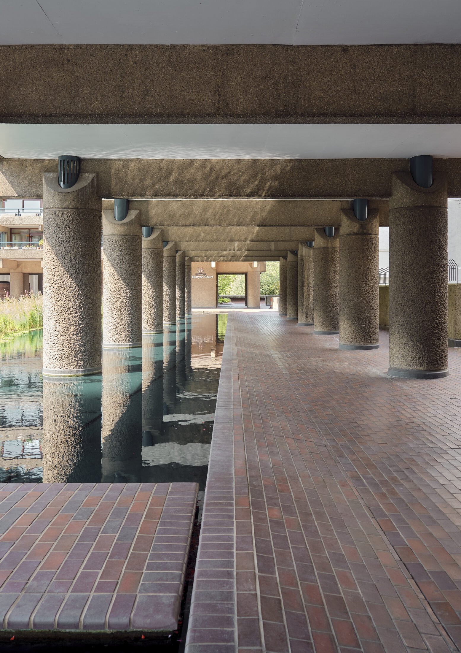 Green on Brutalist — Barbican Centre colonnade