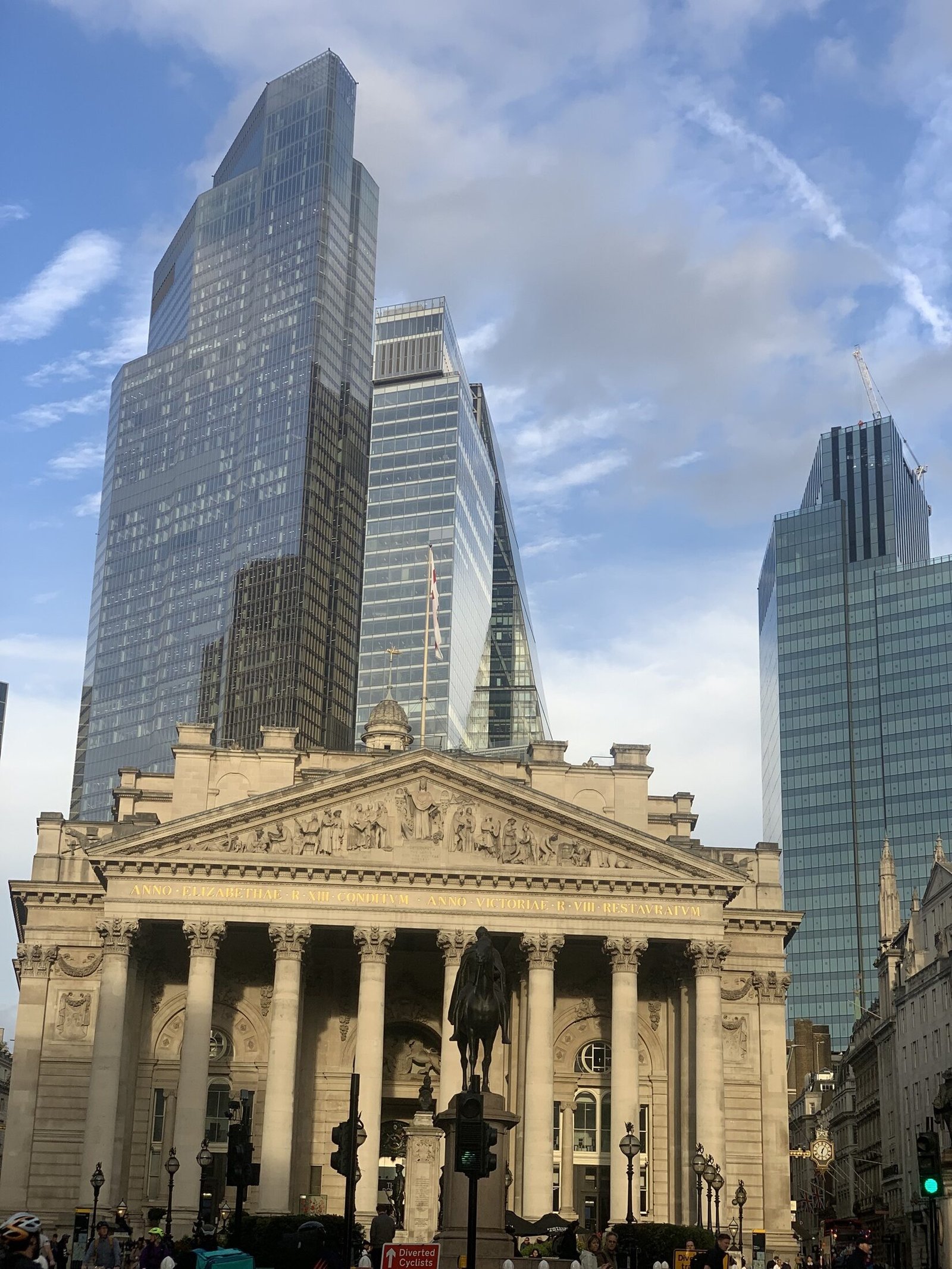 Old Against New — the Royal Exchange against the City skyline