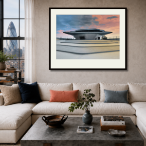 Concrete Spaceshift print by Ralph Vitolo, framed and displayed in situ