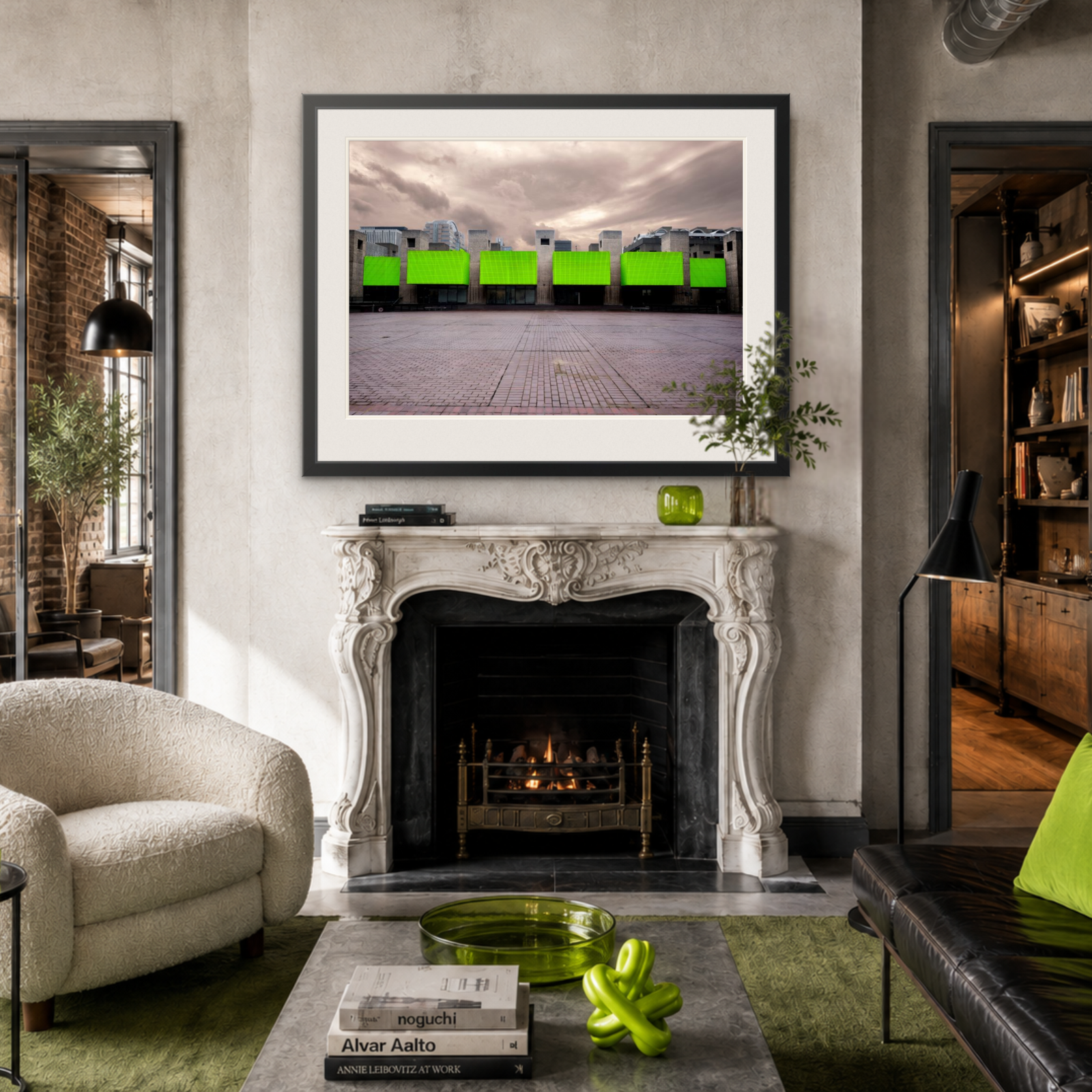 Block Fluo print by Ralph Vitolo, framed and displayed in situ