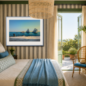 Il Pescatore print by Ralph Vitolo, framed and displayed in situ